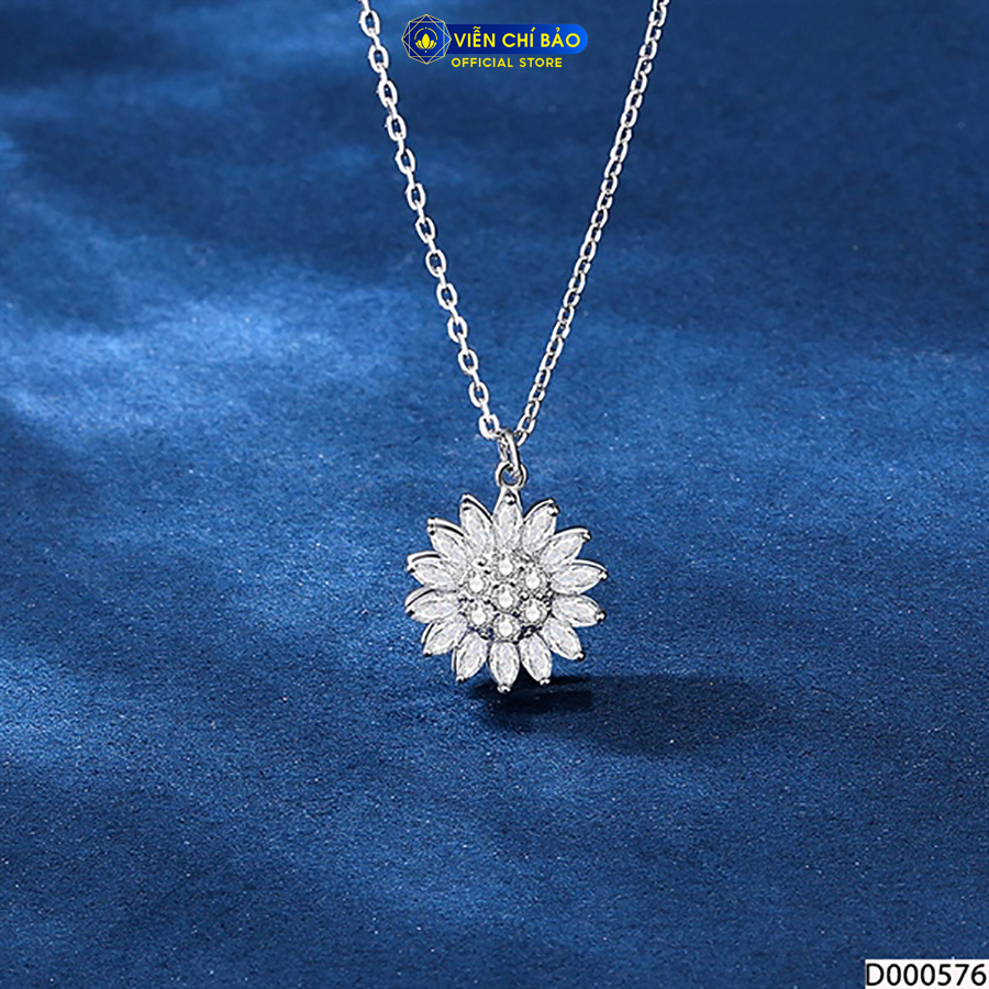 Dây chuyền bạc nữ hoa hướng dương chất liệu bạc Ý 925 thời trang phụ kiện trang sức Viễn Chí Bảo D000576