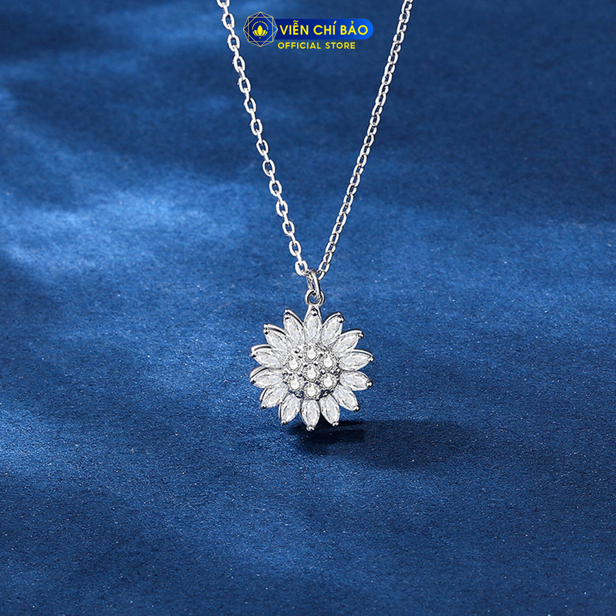 Dây chuyền bạc nữ hoa hướng dương chất liệu bạc Ý 925 thời trang phụ kiện trang sức Viễn Chí Bảo D000576