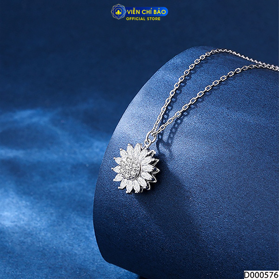 Dây chuyền bạc nữ hoa hướng dương chất liệu bạc Ý 925 thời trang phụ kiện trang sức Viễn Chí Bảo D000576