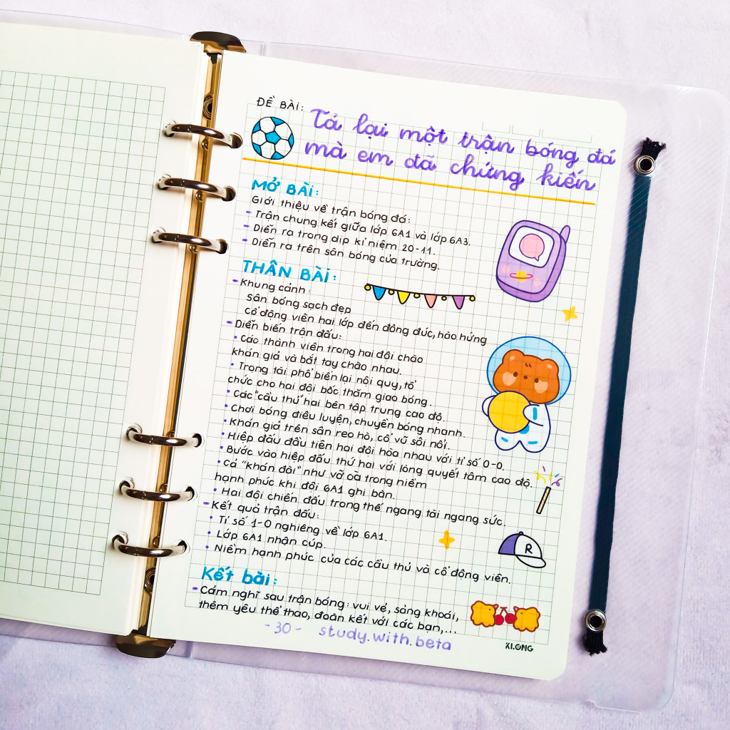 Sách-Combo 3 sổ Takenote Văn Toán Anh Lớp 6 tổng hợp kiến thức, sổ tay ghi chú lò xo xoắn trang trí sticker dễ thương