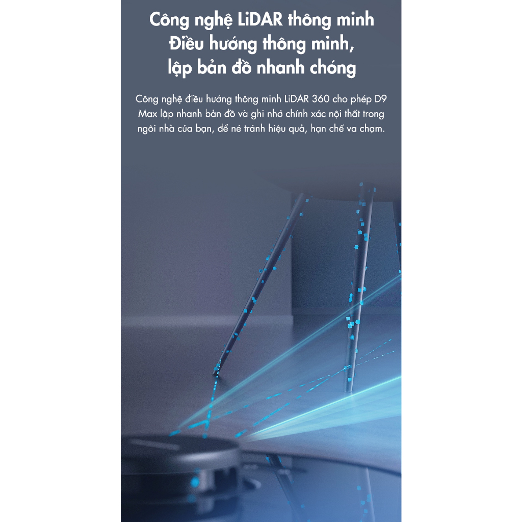 Robot Hút Bụi Lau Nhà Dreame D9 MAX Định Vị LiDAR Lực Hút 4000Pa - Hàng Chính Hãng - Bảo Hành 12T - MIMAX