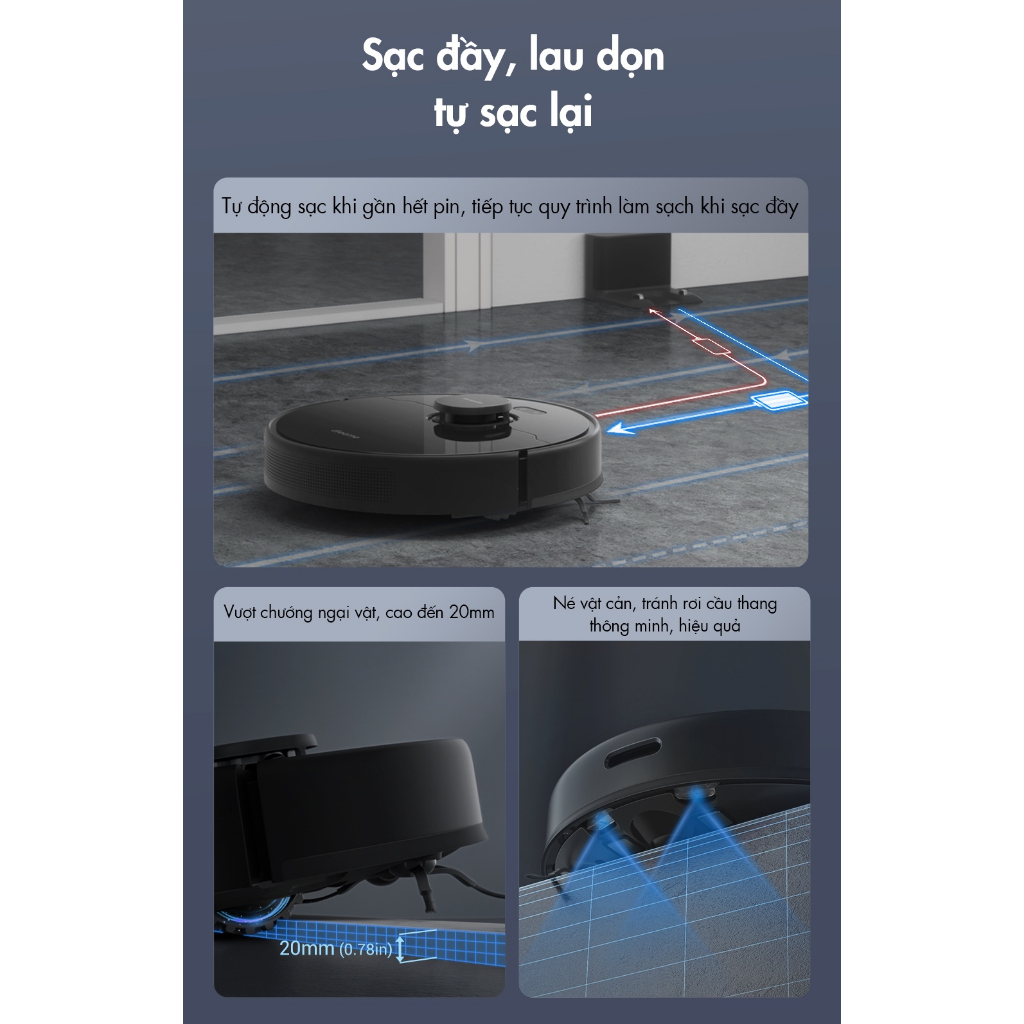 Robot Hút Bụi Lau Nhà Dreame D9 MAX Định Vị LiDAR Lực Hút 4000Pa - Hàng Chính Hãng - Bảo Hành 12T - MIMAX