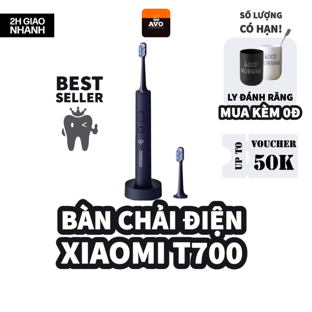 Bàn chải điện Xiaomi T700 T500 T300 - Tăm nước MEO701 - Thiết kế sang trọng, hiệu quả đánh bay vi khuẩn