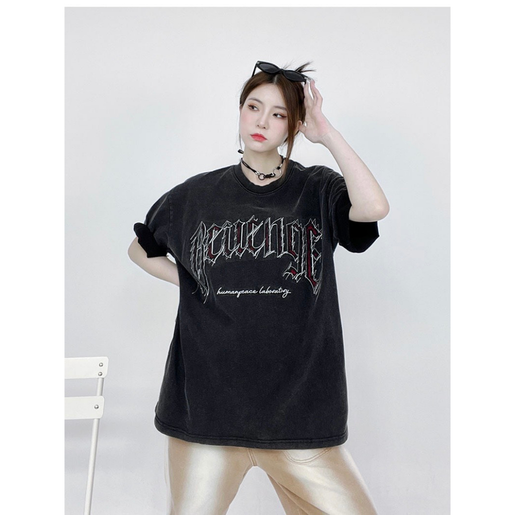 Áo thun wash chính hãng ATHANOR form rộng tay lỡ cotton 100% premium mẫu HUMANPEACE