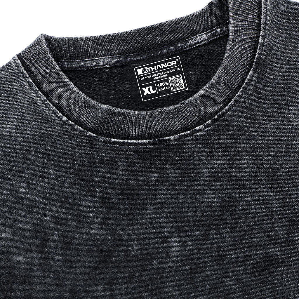 Áo thun wash chính hãng ATHANOR form rộng tay lỡ cotton 100% premium mẫu HUMANPEACE