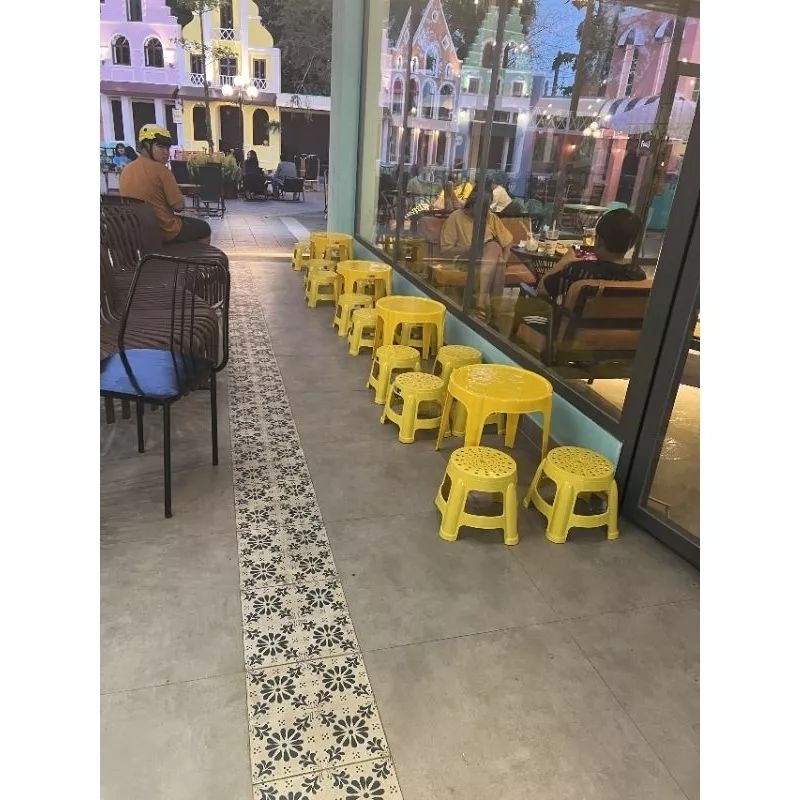 Combo 05 bàn trà chanh nhựa tròn - Song Long