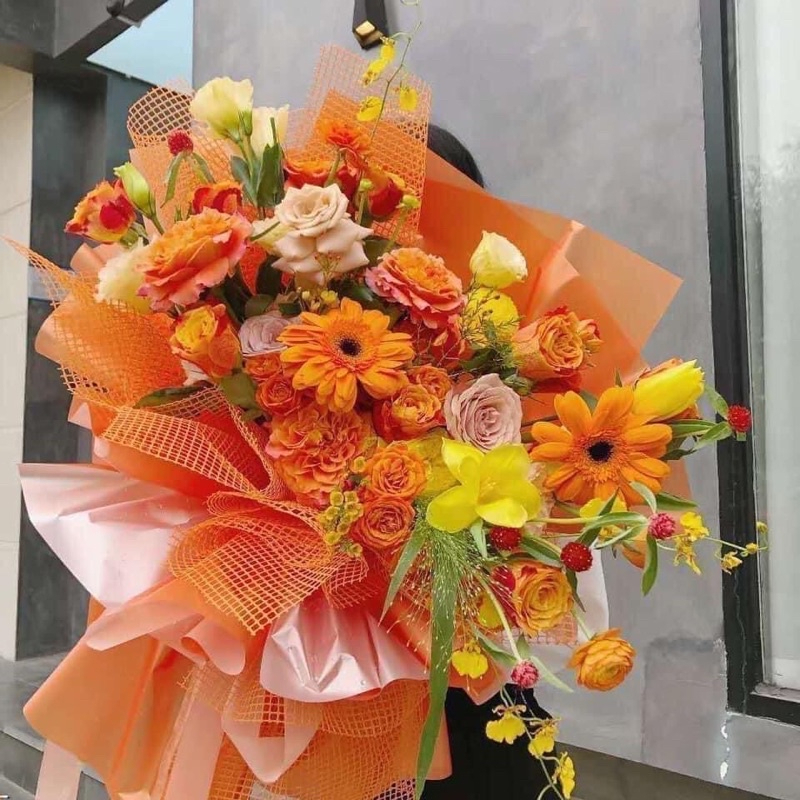 Lưới ô vuông gói hoa
