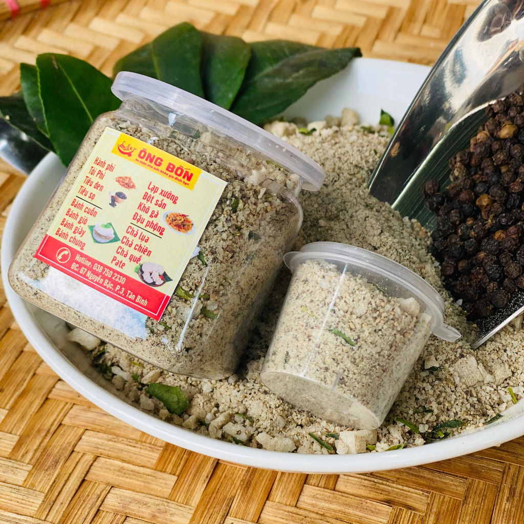 Muối tiêu lá chanh, tiêu nhiều, lá chanh thơm nồng, vị thanh ít mặn