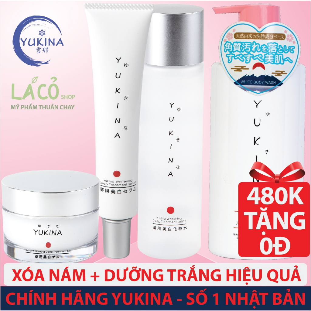 Bộ kem nám nhật YUKINA xóa nám tàn nhang chính hãng Yukina Nhật Bản Whitening Deep Treatment Serum nám sạm trắng sáng da