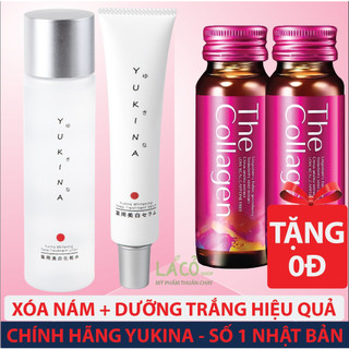COMBO 2 Lotion Serum nám tàn nhang làm mờ thâm nám yukina kem nám nhật bản dứt điểm nám kem dưỡng trắng da LÁ CỎ THUẦN