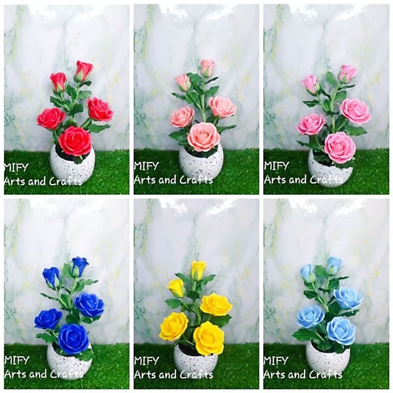 Chậu Hoa Đất Sét Mẫu Hoa Hồng