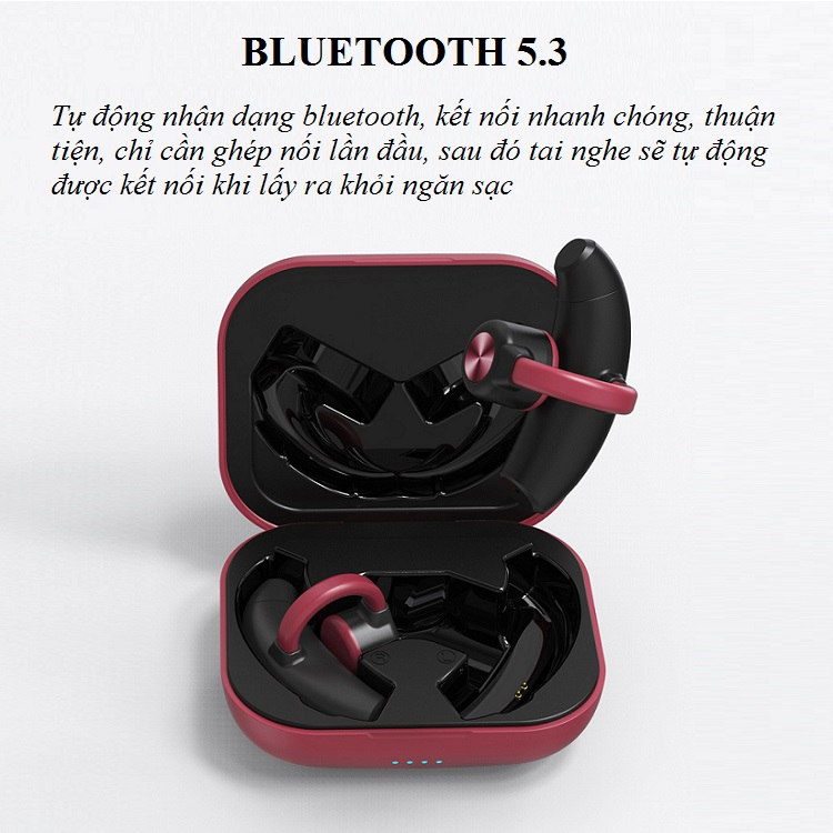Tai Nghe Dẫn Xương Thiết Kế Kẹp Vành Tai GW1 - Bluetooth 5.3 Kết Nối Nhanh, Ổn Định - Hộp Sạc Dung Lượng Pin Lớn 500mAh