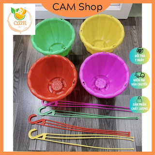 Chậu nhựa treo bí trồng cây hoa cỡ To, chậu bí treo hàng đẹp đủ màu sắc nhựa dày đẹp.