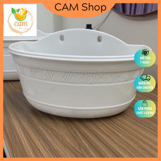 Chậu ốp tường trồng hoa cây cảnh Cỡ lớn- chậu treo Tường bán nguyệt trồng hoa cây cảnh hàng dày 28x14x16cm