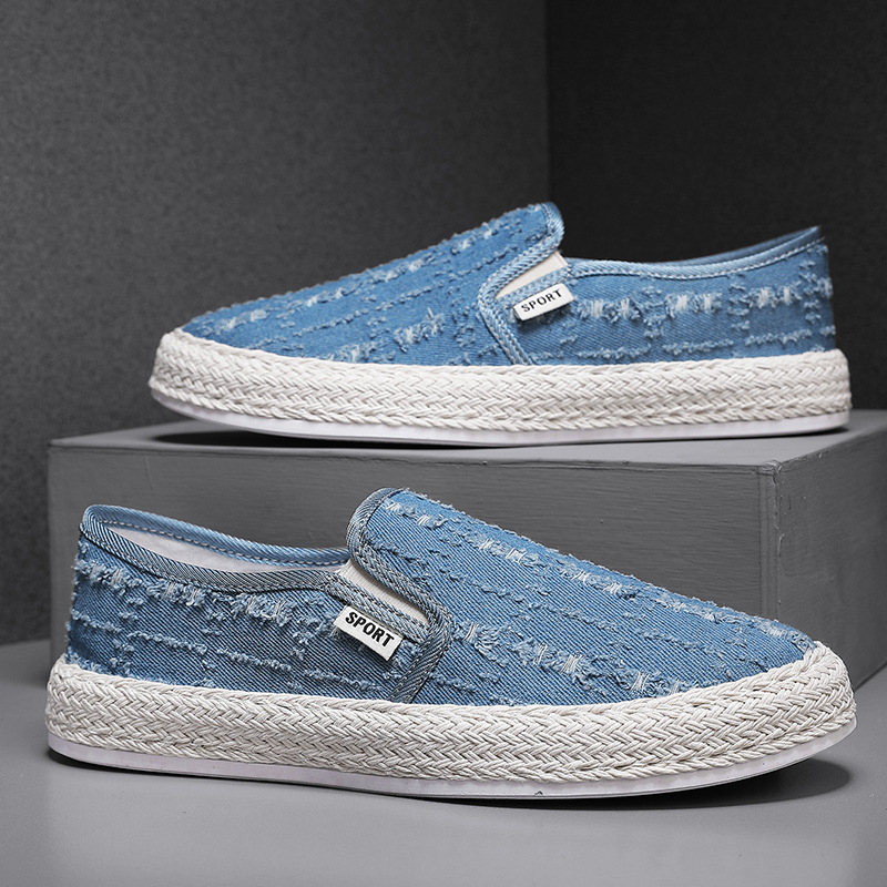 Giày Nam, Giày Sneaker Nam Vải Bò Rách Phong Cách Hàn Quốc
