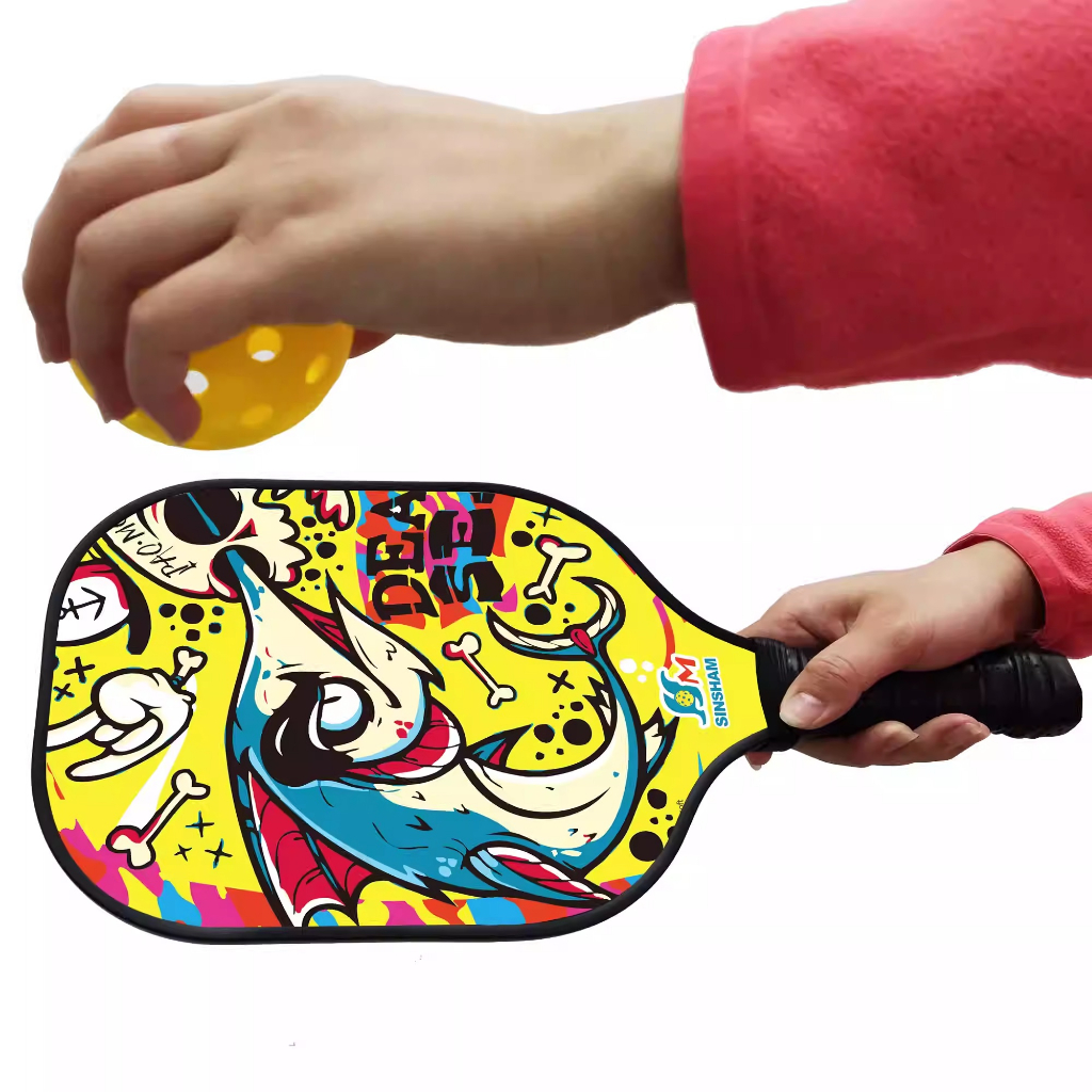 Vợt PickleBall màu vàng hình hoạt hình Sinsham