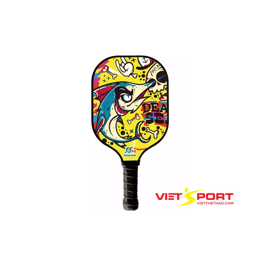 Vợt PickleBall màu vàng hình hoạt hình Sinsham