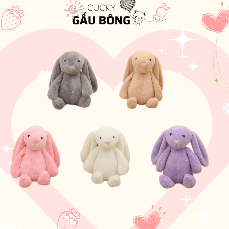 GẤU BÔNG THỎ TAI SIÊU DÀI CẦM TAY CHO BÉ, TREO TRANG TRÍ NHIỀU MÀU SẮC