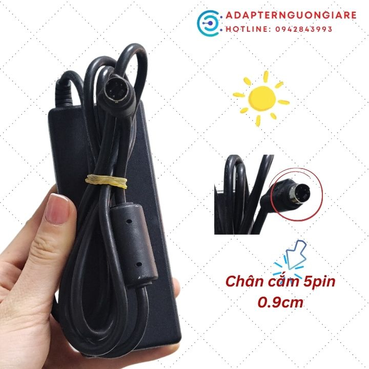 Adapter nguồn Buffalo 5V/12V 1.5A đầu tròn 5 chân kim sử dụng cho HDD Box Buffalo