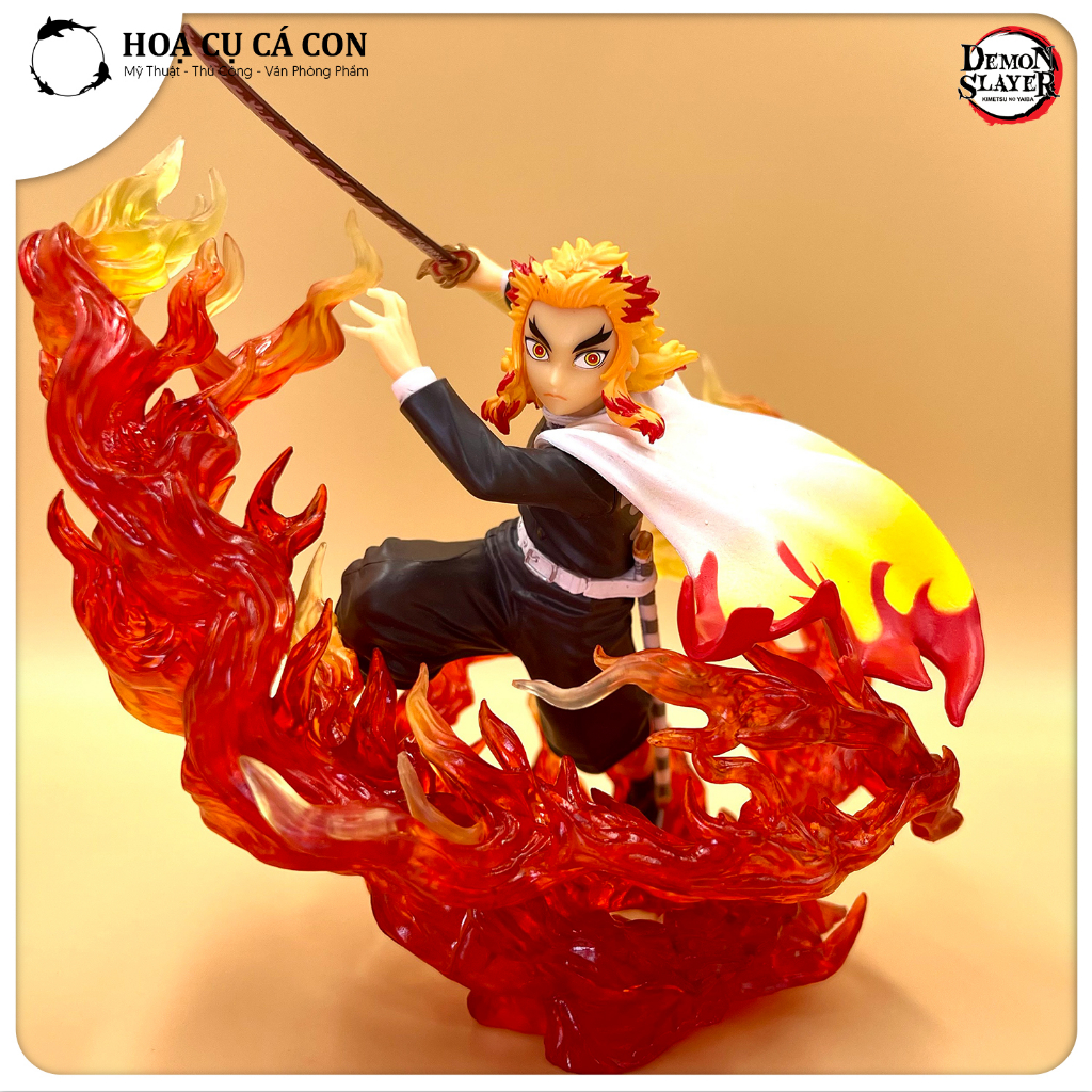 Mô hình Viêm Trụ Rengoku - Hơi thở của lửa - Viêm Trụ Figure - Có box màu - Mô hình Rengoku
