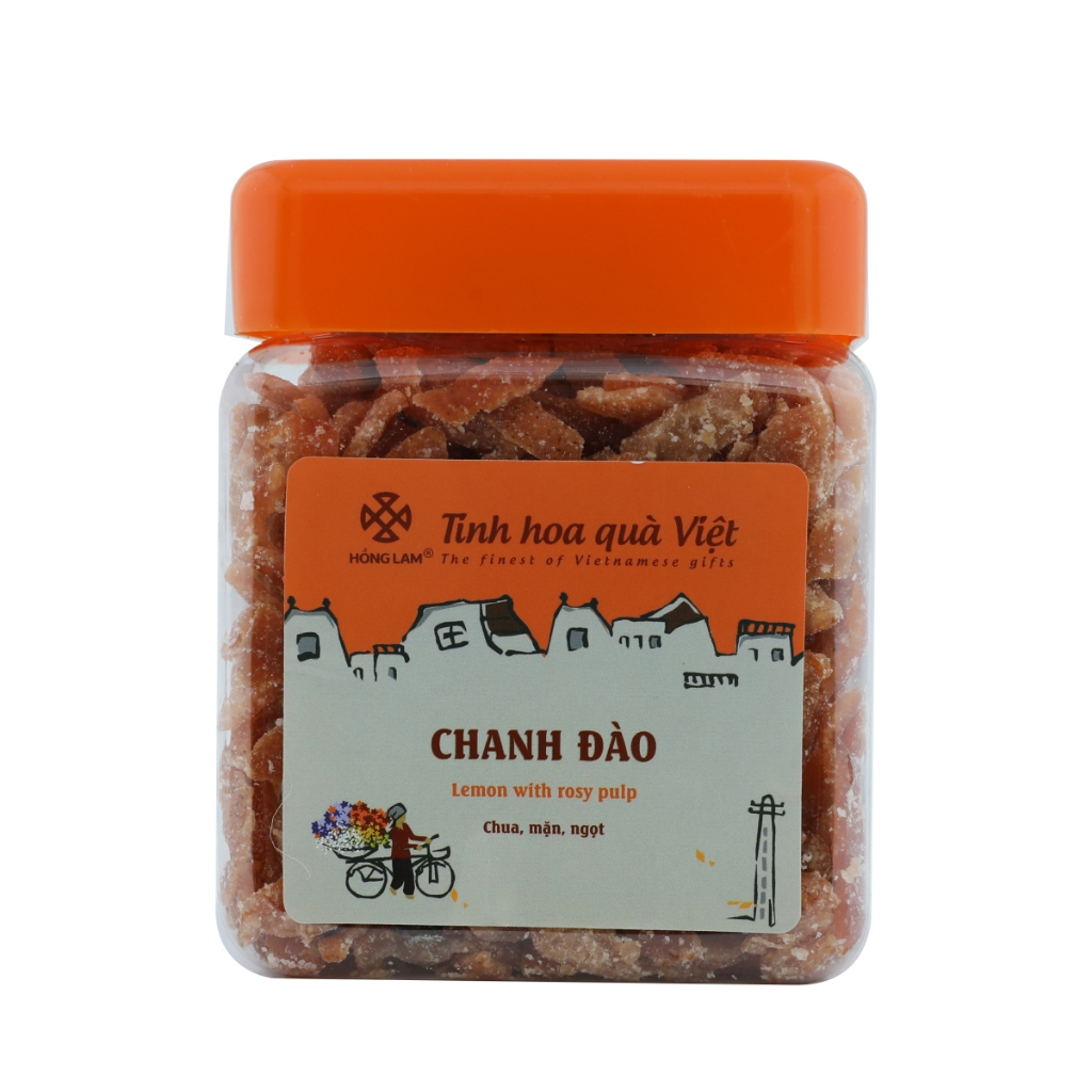 Ô mai (xí muội) chanh đào Hồng Lam, dạng hộp (200gr, 300gr). Có vị ngọt, thơm