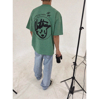 TEE BOY xanh - ÁO THUN vải dày CHUỘT TRẮNG