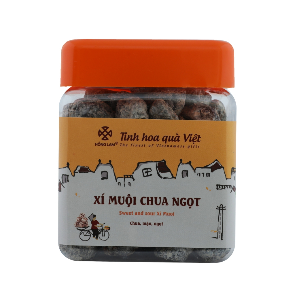 Ô mai xí muội chua ngọt Hồng Lam hộp (200gr, 300gr, 500gr). Có vị chua, ngọt