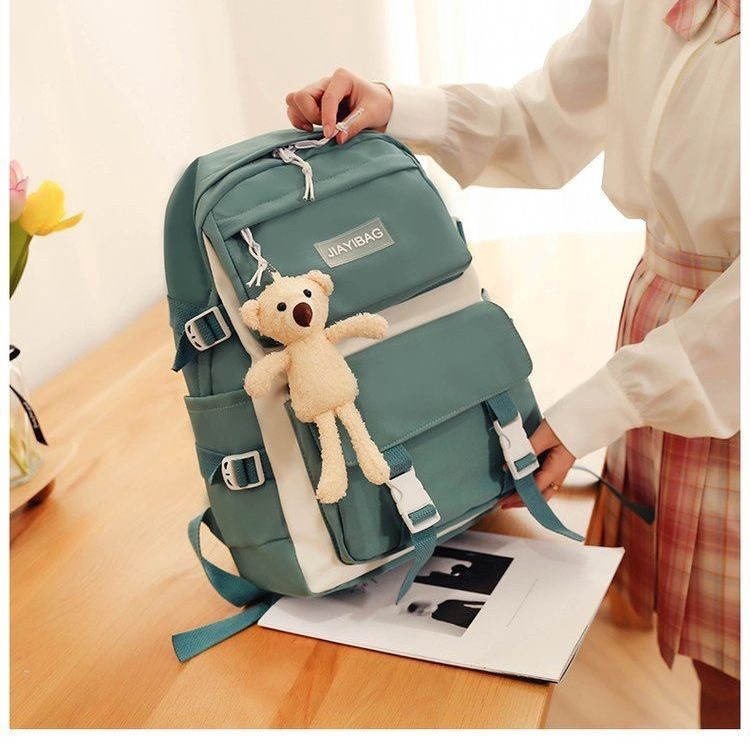 BALO ULZZANG HÀN QUÔC TẶNG KÈM GẤU ĐỰNG LAPTOP VẢI DÙ TRƯỢT NƯỚC THỜI TRANG 701