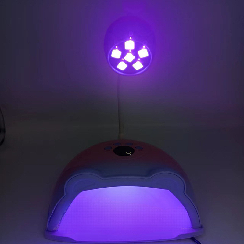 Máy hơ móng 2 trong 1 48w, máy hơ gel 2 chế độ 2in1 tai mèo có đèn hơ mini tùy chỉnh xoay 360
