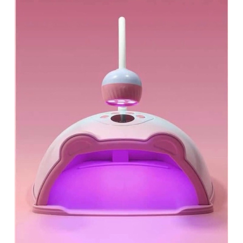 Máy hơ móng 2 trong 1 48w, máy hơ gel 2 chế độ 2in1 tai mèo có đèn hơ mini tùy chỉnh xoay 360