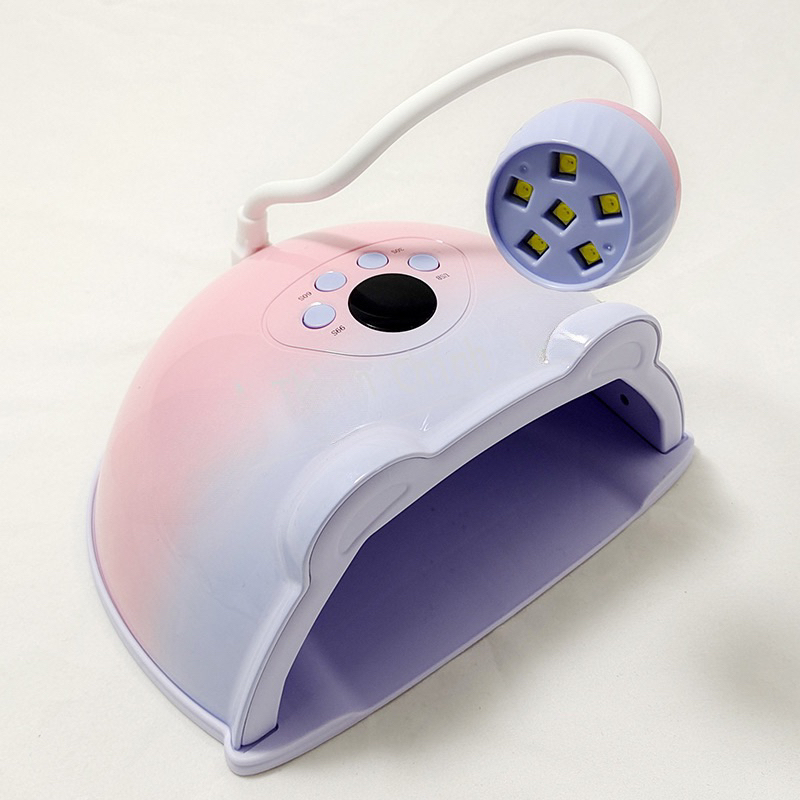 Máy hơ móng 2 trong 1 48w, máy hơ gel 2 chế độ 2in1 tai mèo có đèn hơ mini tùy chỉnh xoay 360