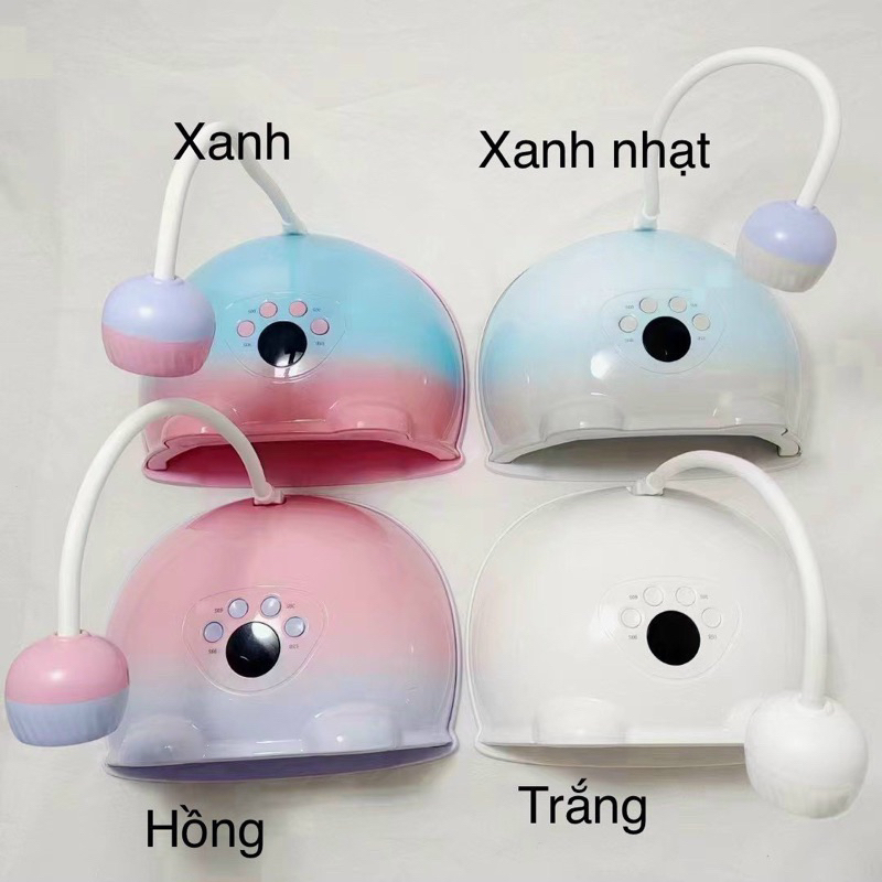 Máy hơ móng 2 trong 1 48w, máy hơ gel 2 chế độ 2in1 tai mèo có đèn hơ mini tùy chỉnh xoay 360