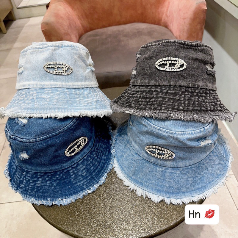 Set mũ bucket + mũ lưỡi trai, chất vải bò mềm, hàng qc