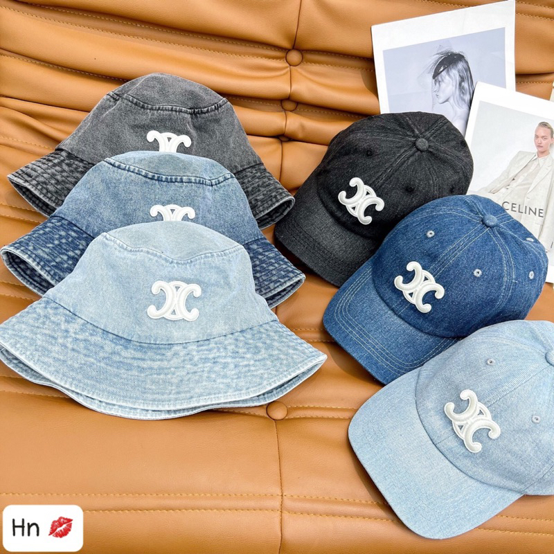 Set mũ bucket + mũ lưỡi trai, chất vải bò mềm, hàng qc