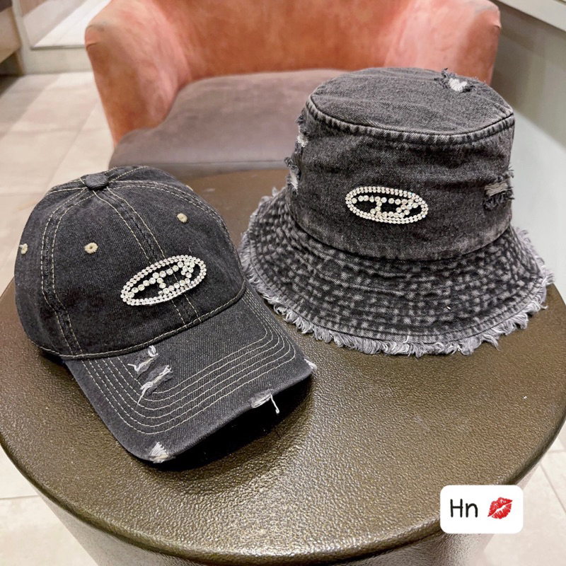 Set mũ bucket + mũ lưỡi trai, chất vải bò mềm, hàng qc