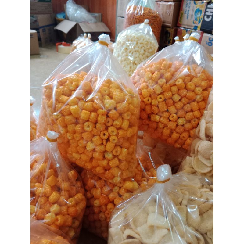 500gr bim bim nui chiên giòn, snack quẩy nui chiên giòn
