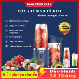 Máy xay sinh tố mini cầm tay đa năng 6 lưỡi juicing cup, sạc tích điện 6 Lưỡi, tiện lợi,siêu gọn nhẹ, tặng kèm nắp