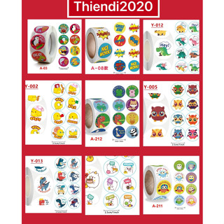  JUL42- Sticker khen thưởng  tạo hứng thú cho bé học tiếng Anh hàng loại dày  đường kính 2.5cm 500TEM  