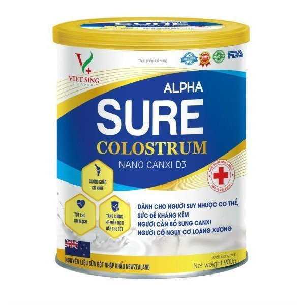 Sữa Alpha sure Colostrum Nano Canxi D3 bổ sung vitamin, khoáng chất