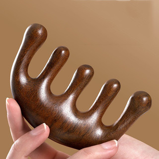 Lược gỗ 5 răng đầu tròn massage đầu giúp đả thông kinh mạch- Lược gỗ massage đầu