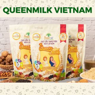Ngũ cốc thảo mộc lợi sữa QUEENMILK Toa 3⚡ CHÍNH HÃNG ⚡Ngũ cốc kích sữa gồm 30 loại hạt Organic kết hợp thảo mộc [450gr]
