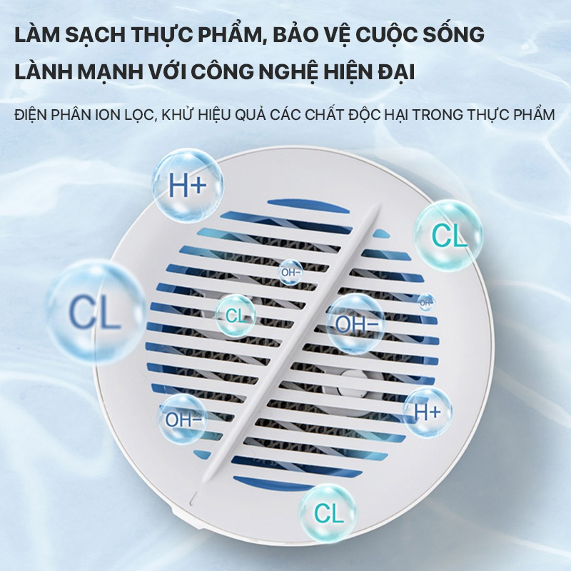 Máy rửa rau củ quả Lydsto HD-ZNGSQXJ02 khử khuẩn thực phẩm bằng công nghệ ion lọc - Bảo hành 12 tháng