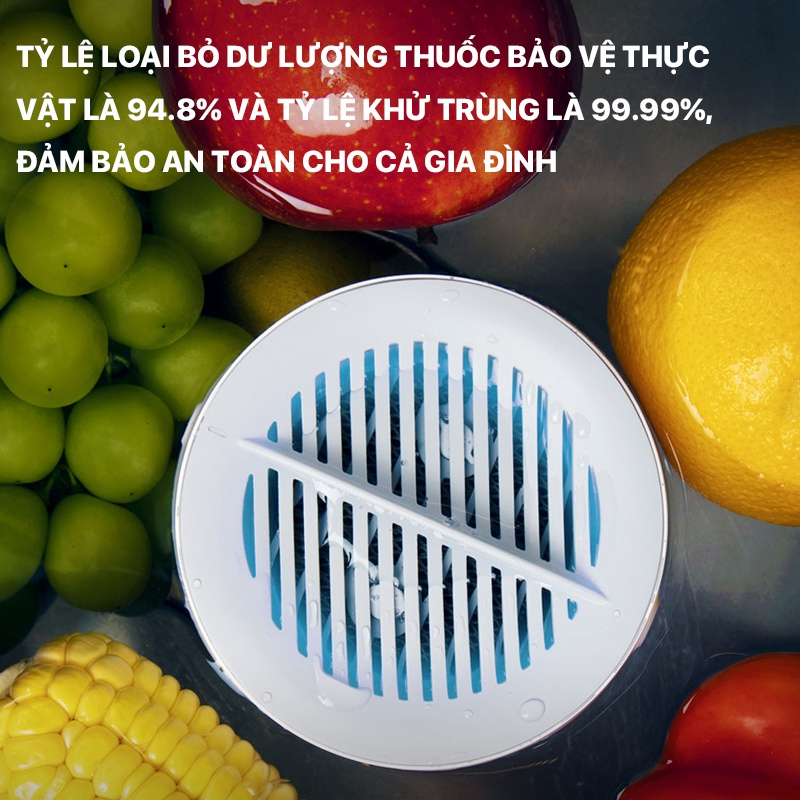 Máy rửa rau củ quả Lydsto HD-ZNGSQXJ02 khử khuẩn thực phẩm bằng công nghệ ion lọc - Bảo hành 12 tháng
