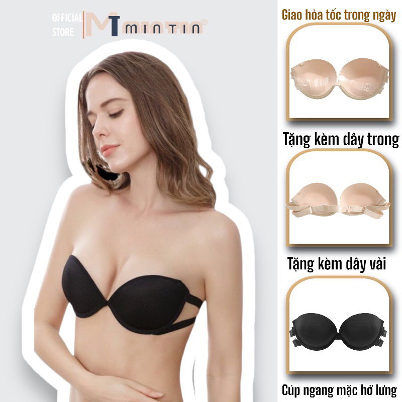 Áo Quây Nâng Ngực Có Dây Lưng Trong Áo Ngực Su Cúp Ngang Không Dây Nâng Ngực TẶNG KÈM DÂY TRONG Ngang Lưng MINTIN