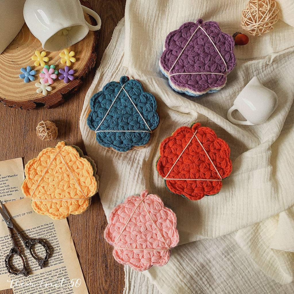 Lót ly móc len Tứ Sắc