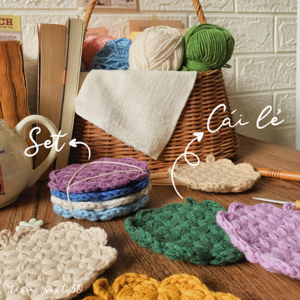 Lót ly móc len Tứ Sắc