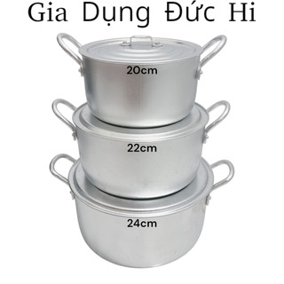 Bộ 3 nồi nhôm size 20cm 22cm 24cm