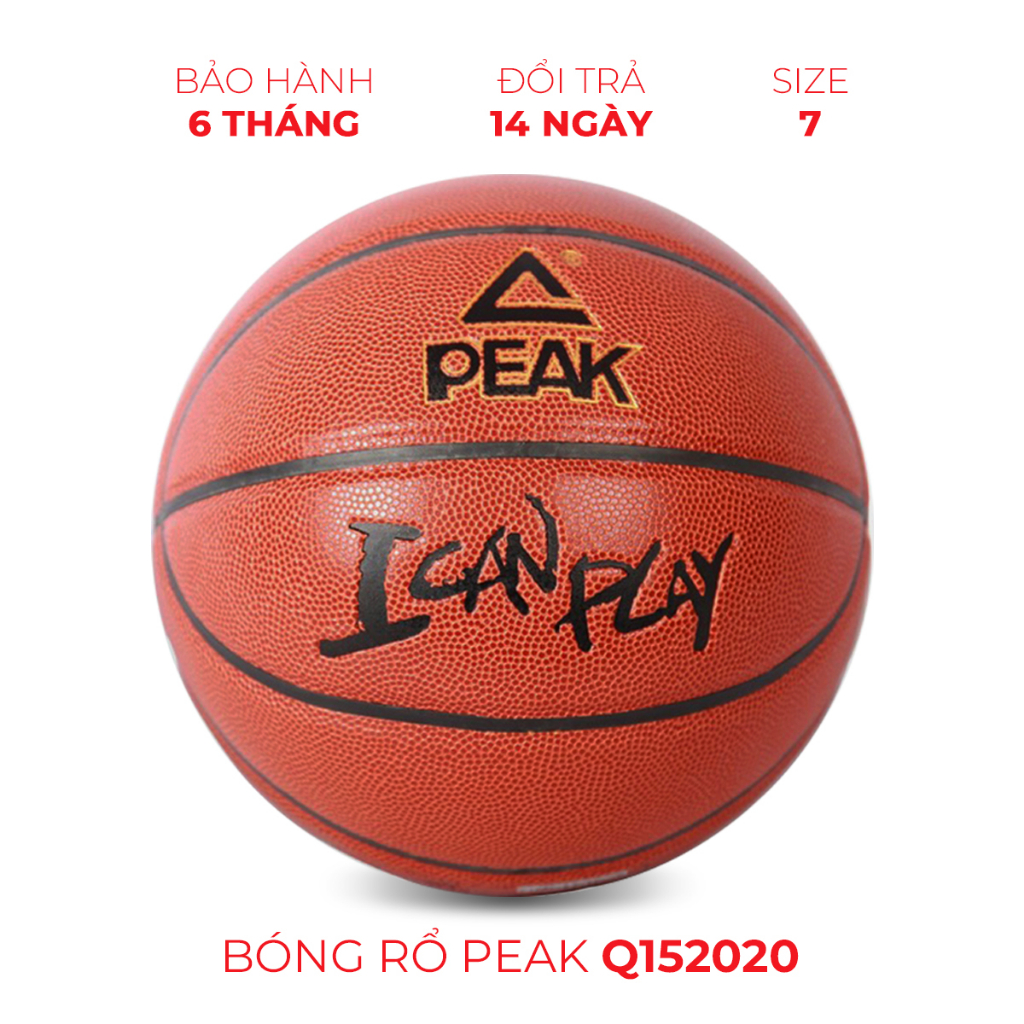 Bóng rổ da pu size 7 PEAK Q1224010 - Quả bóng rổ da outdoor, banh bóng rổ tặng kèm bộ phụ kiện