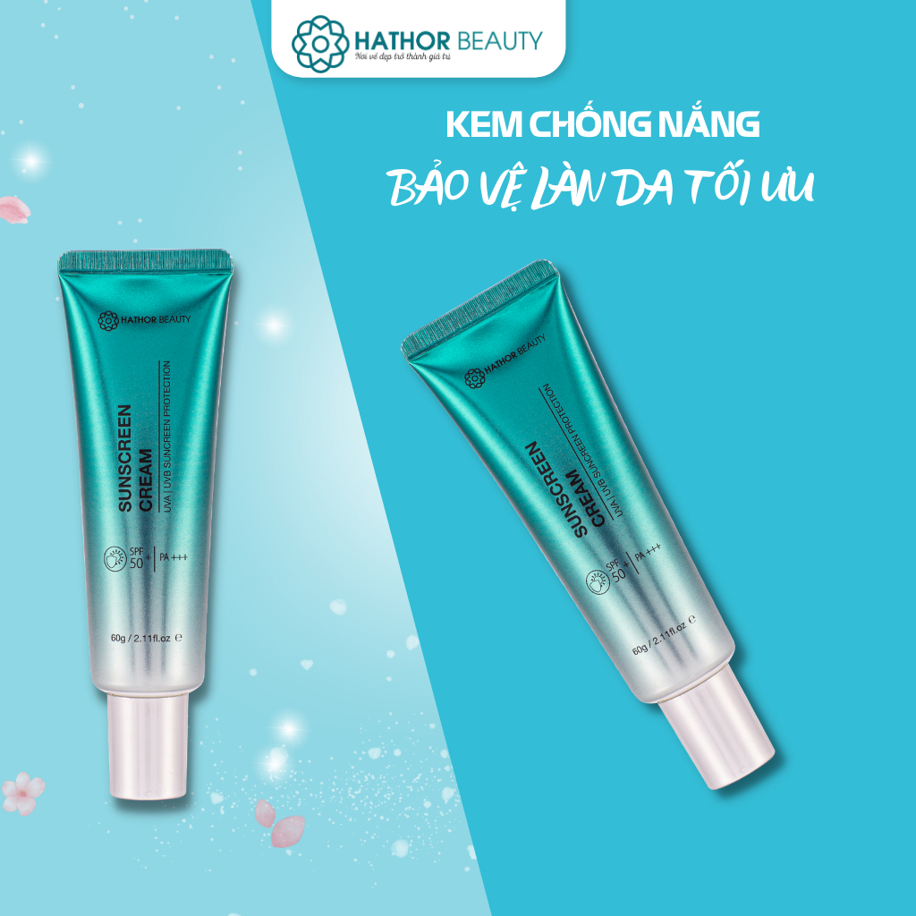 Kem chống nắng da dầu mụn Hathor Beauty dạng vật lý 60g giúp kiềm dầu nâng tông trắng da chính hãng