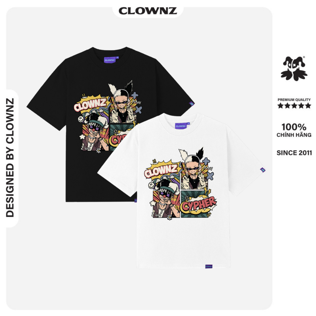 Áo cotton ClownZ oversize Z-bot Cypher T-shirt, áo Tee tay lỡ vải thun  trending cao cấp unisex nam nữ